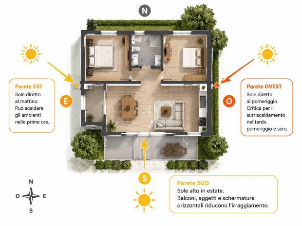 Esposizione al sole di una casa