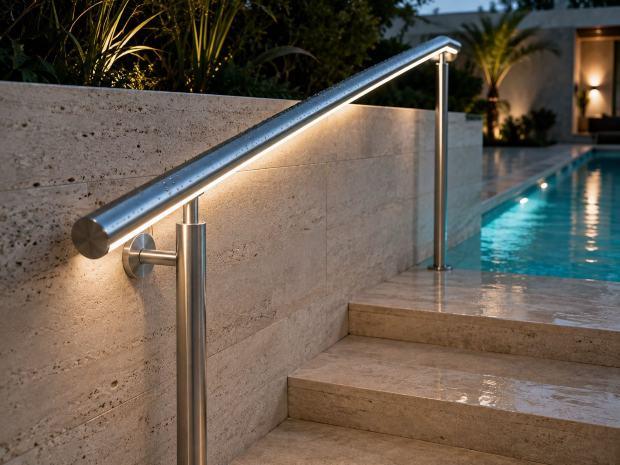 Corrimano LED in ambienti umidi e vicino a piscine