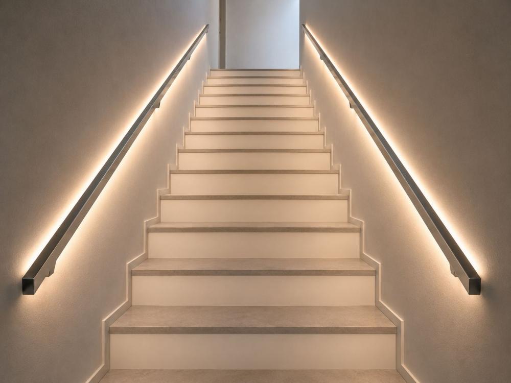 Scala cond oppio corrimano illuminato con led - Foto Daniele F. Toscana