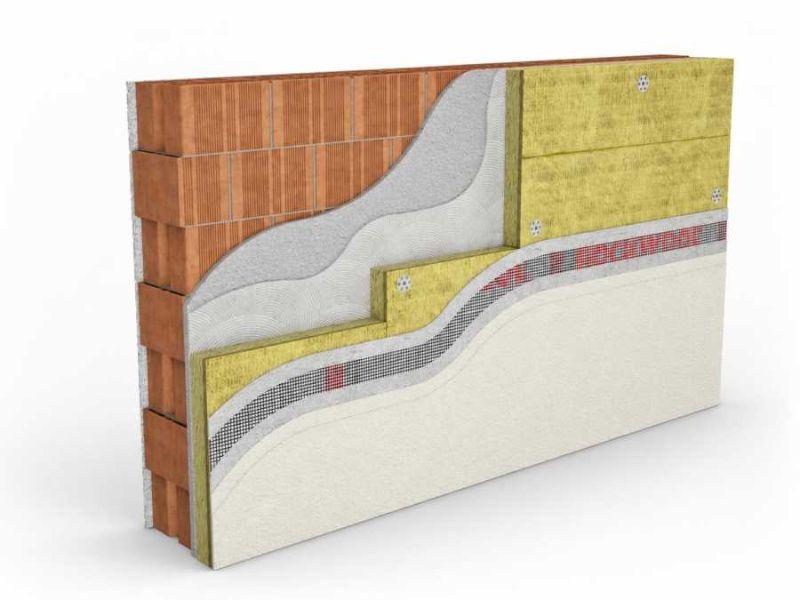 Stratigrafia facciata con cappotto termico