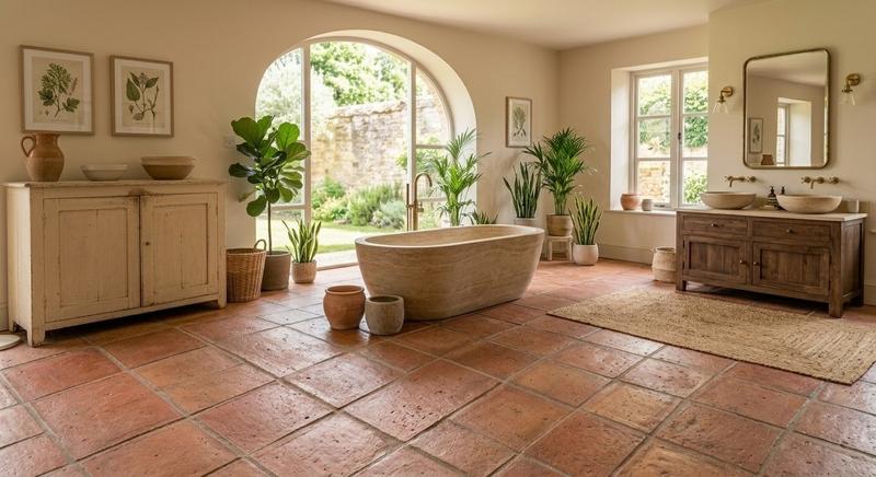 Bagno in gres effetto terracotta