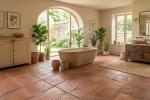 Bagno in gres effetto terracotta