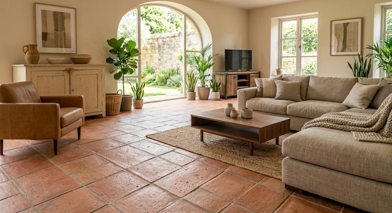 Salotto in gres effetto terracotta