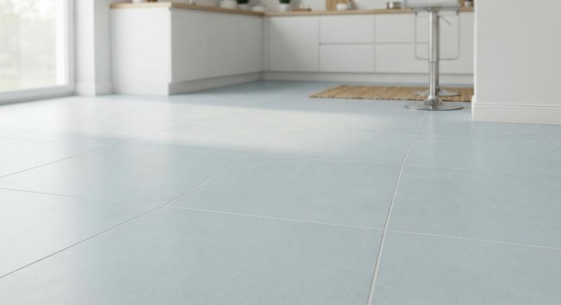 Pavimento da cucina azzurro