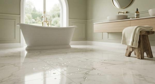 Bagno con piastrelle antiscivolo