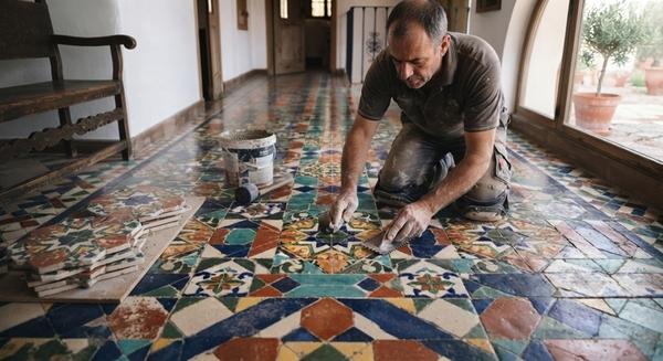 Posa di piastrelle geometriche