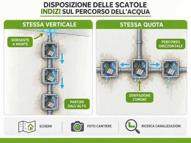 Posizione delle scatole di derivazione 
