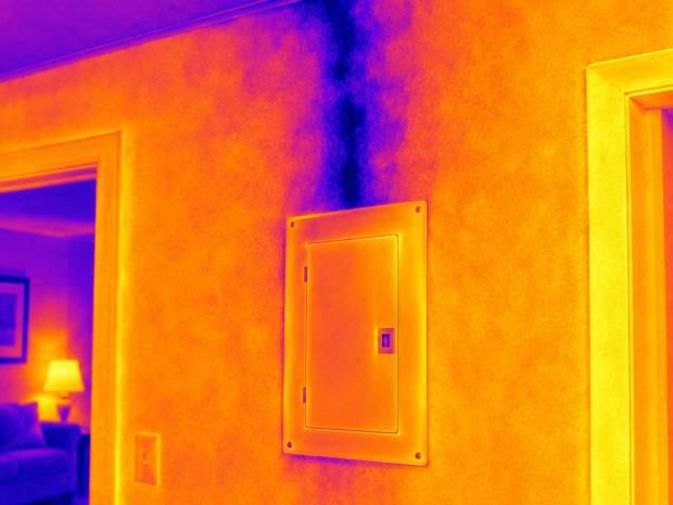 Termografia che indica una perdita 