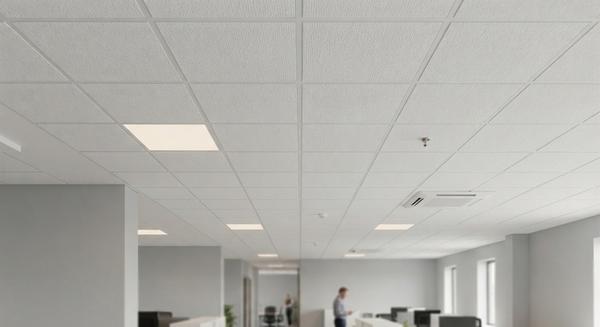 Controsoffitto con pannello per riduzione del suono