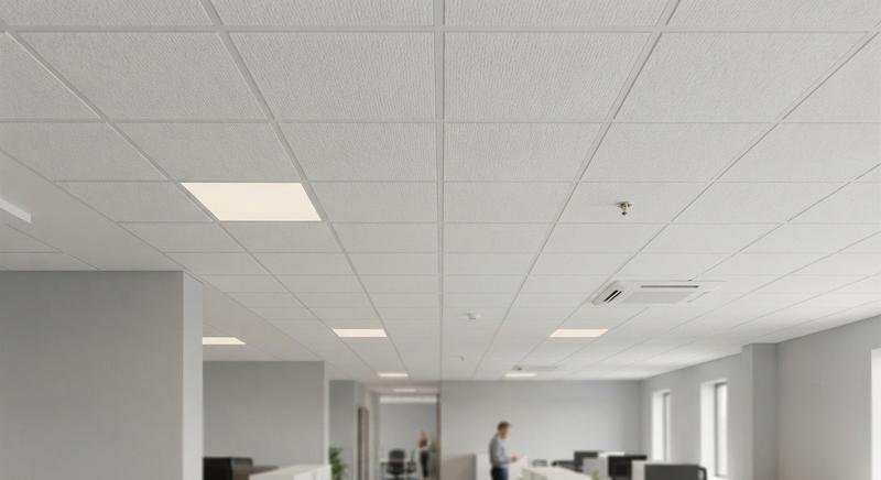 Controsoffitto con pannello per riduzione del rumore
