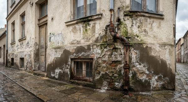 Facciata affetta da umidit&agrave;