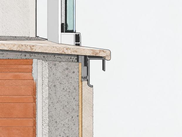 Davanzale con gocciolatoio metallico 