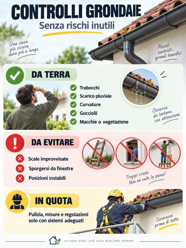 Controlli della grondaia senza rischiare 