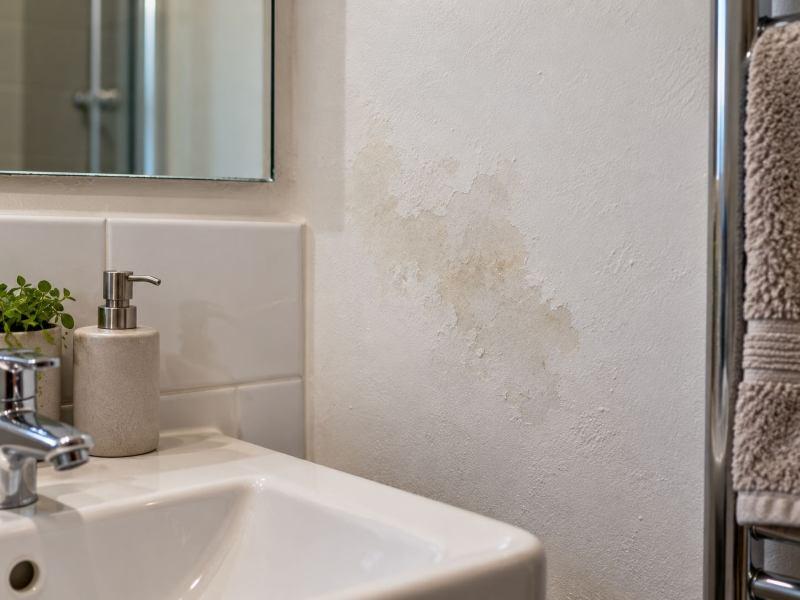 Macchia di umidit&agrave; sulal parete del bagno