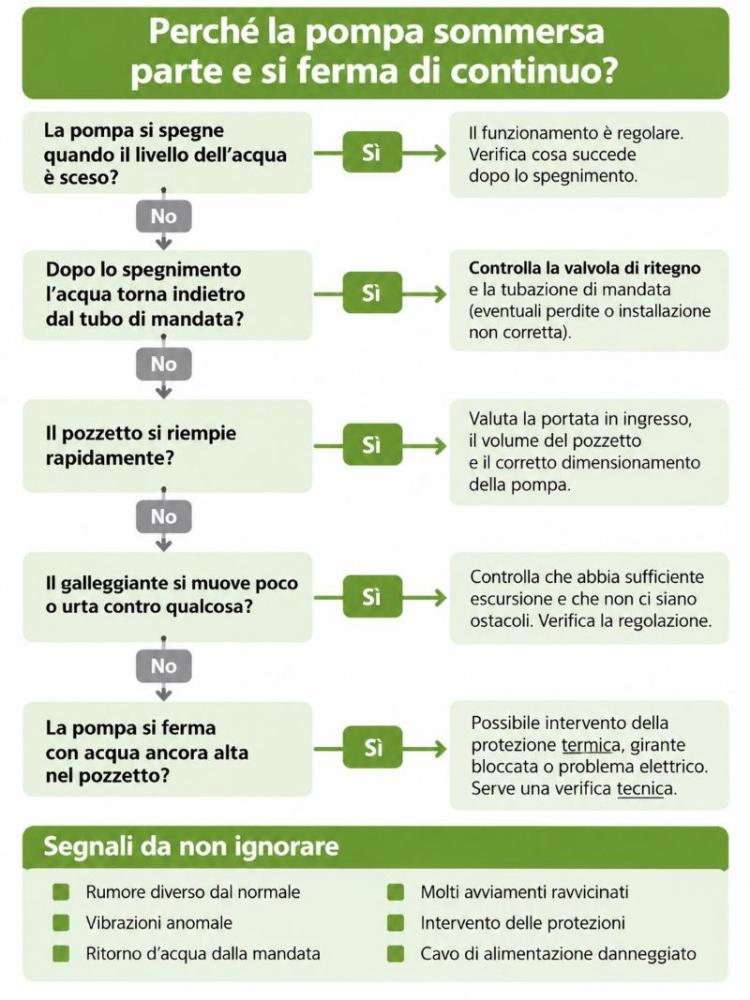 Infografica manfunzionamento pompa sommersa - Foto Daniele F. Toscana