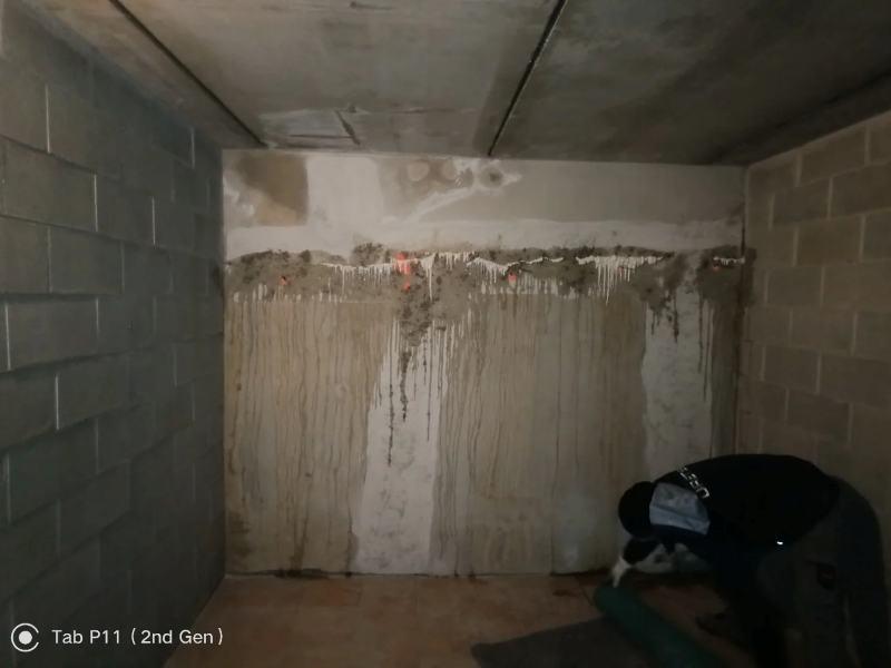 Inflitrazione grave in un locale seminterrato 