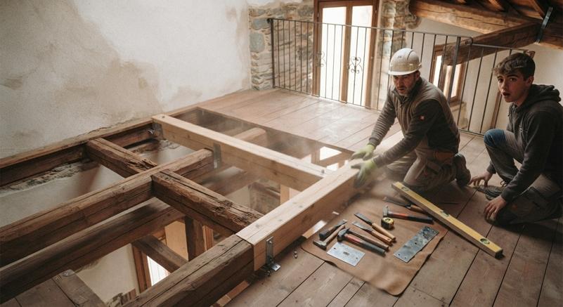 Solaio in legno che vibra