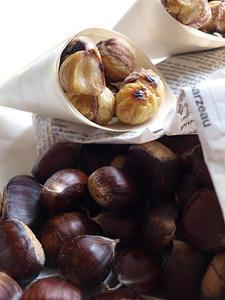 serve chestnuts, paper cone