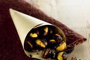 cut and roasted chestnuts