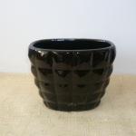 Vaso ovale in ceramica nera