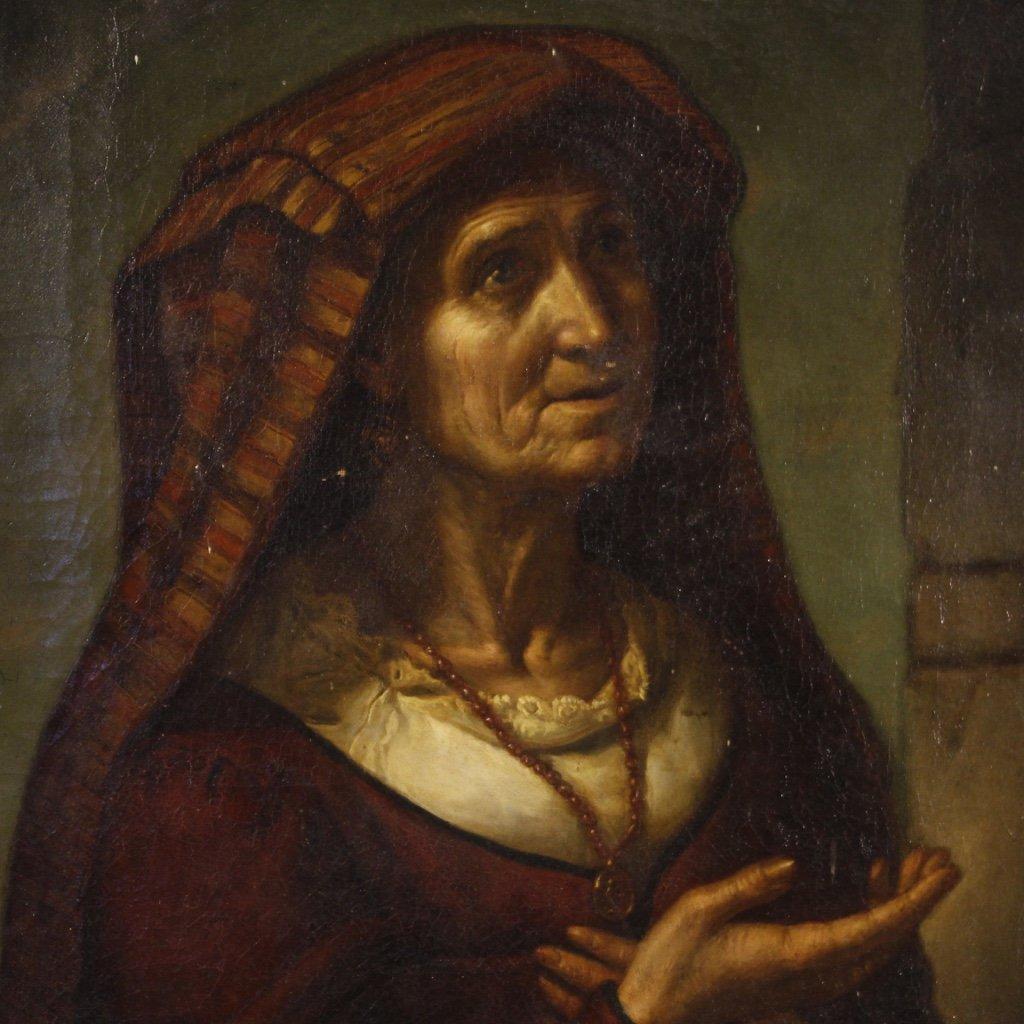 Antico dipinto italiano ritratto del xix secolo 1