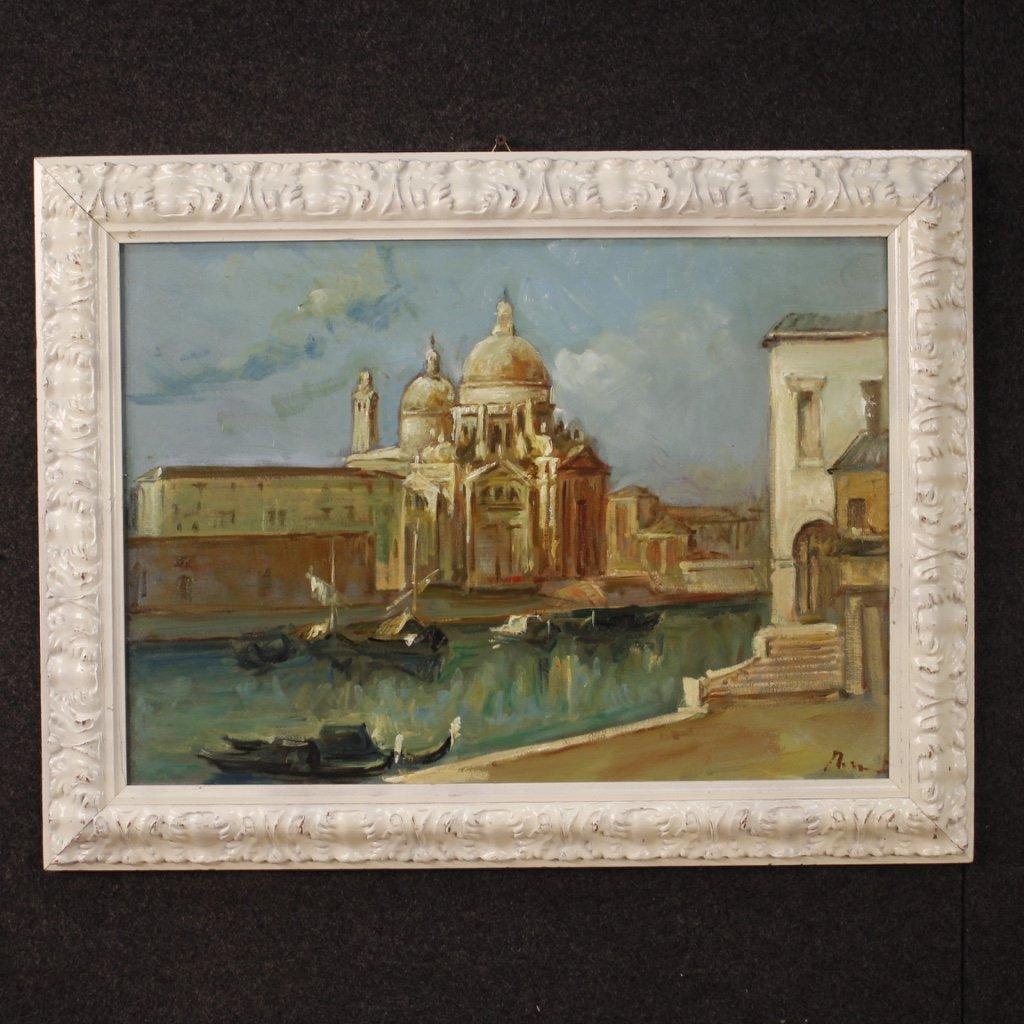 Dipinto italiano firmato veduta di venezia 1