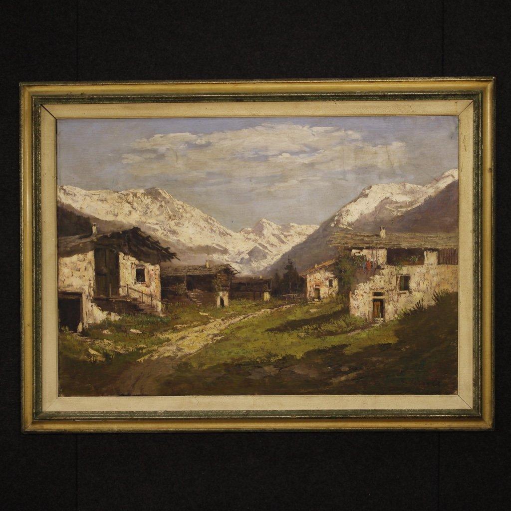Dipinto italiano firmato paesaggio di montagna - 2909778 1