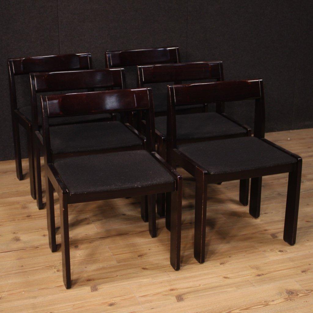 Sei sedie italiane di design in legno 1
