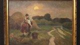 Thumbnail Dipinto francese paesaggio romantico olio su tela 1