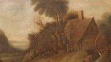 Thumbnail Antico dipinto fiammingo paesaggio di campagna del 1