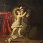 Antico dipinto italiano religioso sant'antonio del...