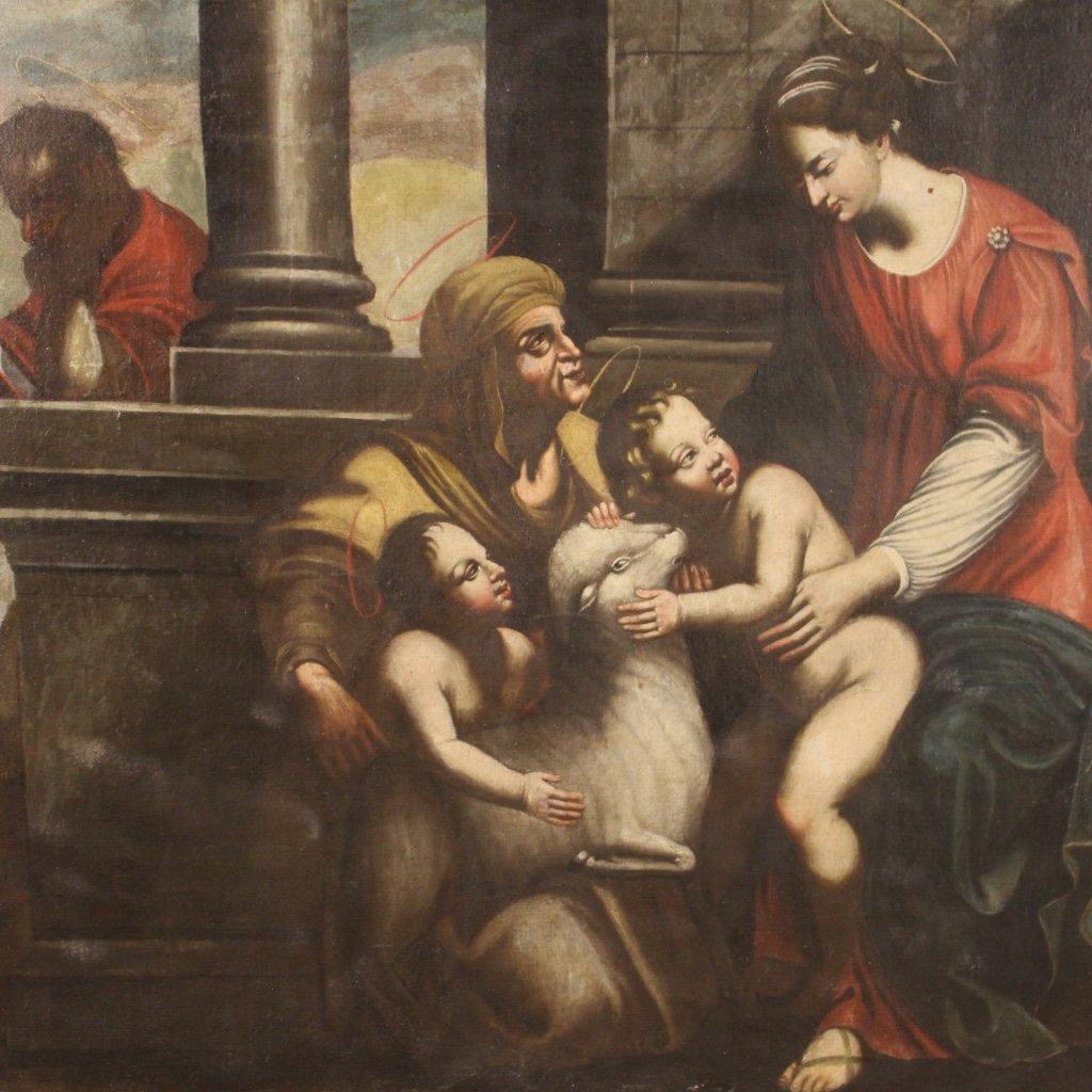 Antico dipinto italiano religioso olio su tela 1