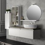 Mobile bagno qubo 140 cm bianco matrix-grigio