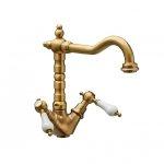 Gruppo lavabo monoforo canna girevole desk bronzo