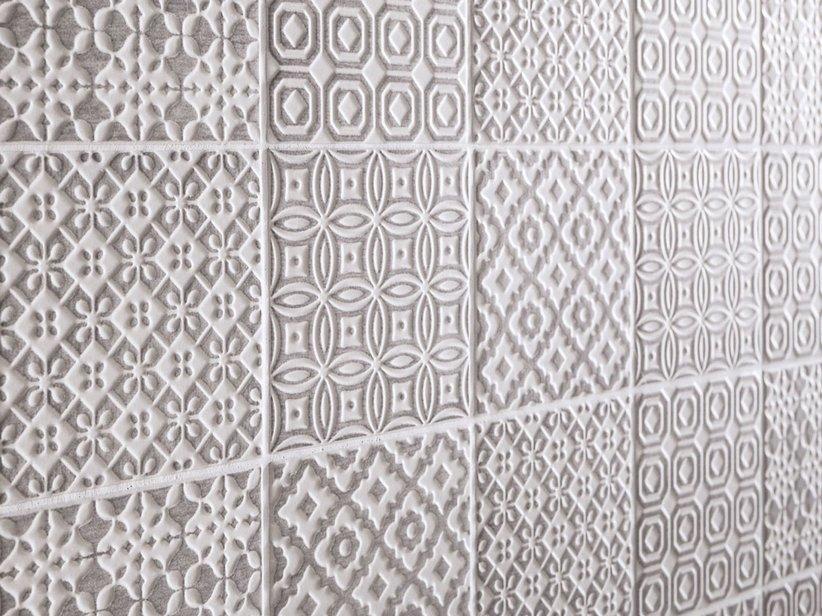 Piastrella batik decoro peltro 10x10 patchwork grigio 1