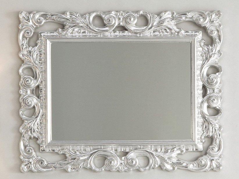 Specchio bagno barocco 94x75 foglia argento 1