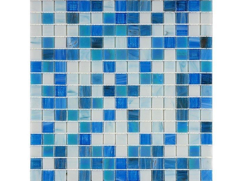 Mosaico vetro calaluna 32 5x32 5 blu/bianco 1