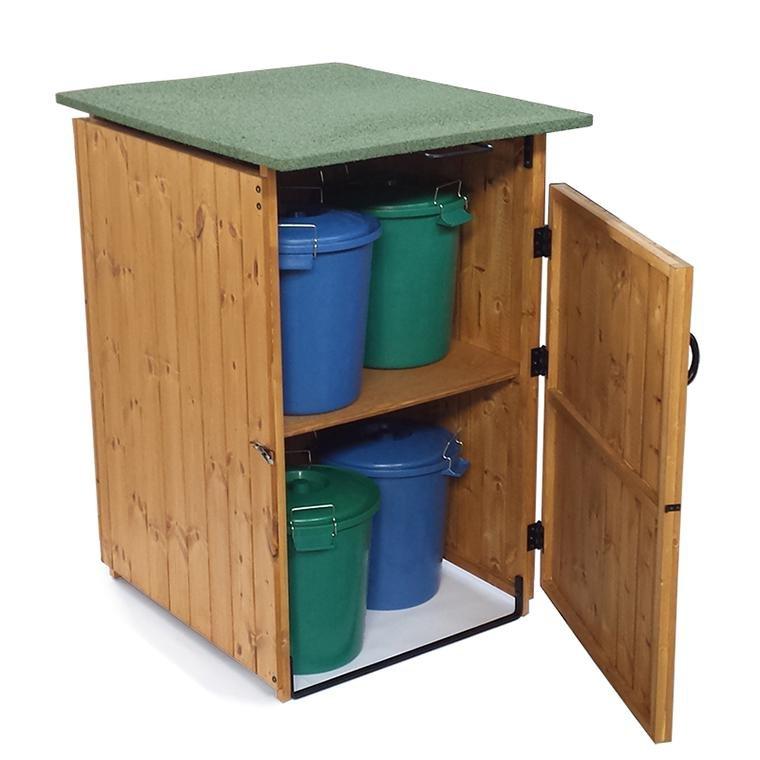 Porta secchi per rifiuti in legno trattato 1