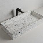 Lavabo da appoggio terrazzo 80x39xh12 cm