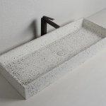 Lavabo da appoggio terrazzo 100x39xh12 cm