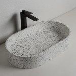 Lavabo da appoggio terrazzo 60x35xh12 cm