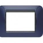 Placca 3 posti blu solid