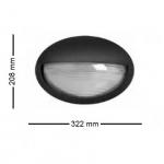 Plafoniera ovale nera 100w e27