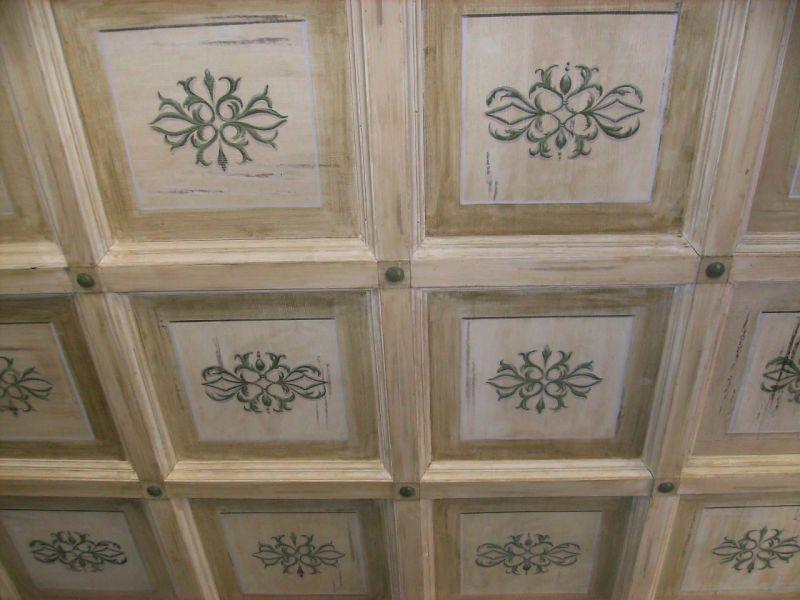 Soffitto legno dipinto Alessandria 1