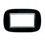 Placca 4 posti colore nero