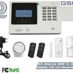 Kit allarme wireless gsm display lcd