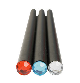 3 matite con strass colorati